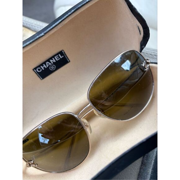 CHANEL Gold Sunglasses - Picture 1 of 7